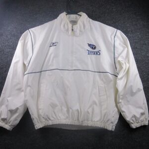 Tennessee Titans Jacket Half Zip‎ Pullover Mens White NFL Football Reebok